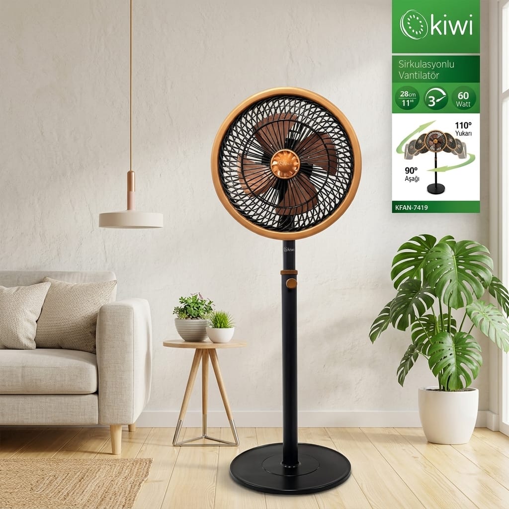 Kiwi KFAN 7419 Metal Kanatlı 3 Kademeli Ayaklı Vantilatör 97 cm