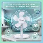 Kiwi KFAN7625 30 cm 3 Kademeli Masa Üstü Vantilatör