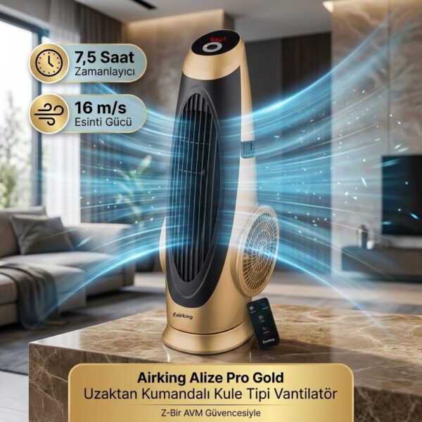 Airking Alize Pro Gold Uzaktan Kumandalı Kule Tipi Vantilatör