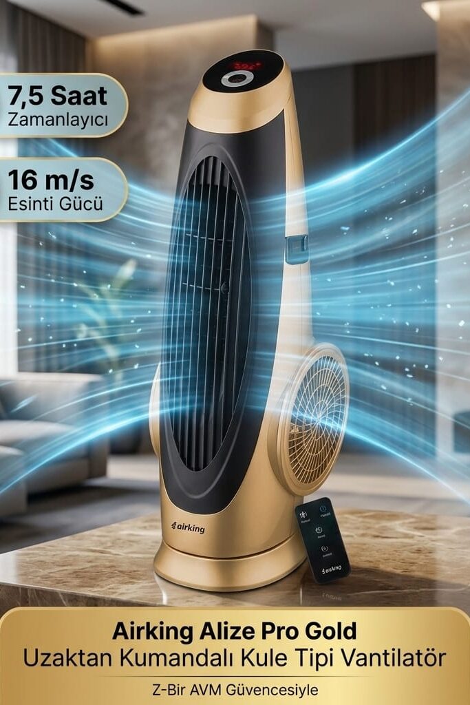 Airking Alize Pro Gold Uzaktan Kumandalı Kule Tipi Vantilatör