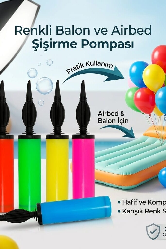 Renkli Balon ve Airbed Şişirme Pompası