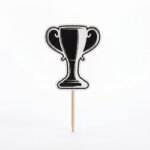 Champion Temalı İyiki Doğdun Cupcake ve Pasta Süsü Siyah Beyaz