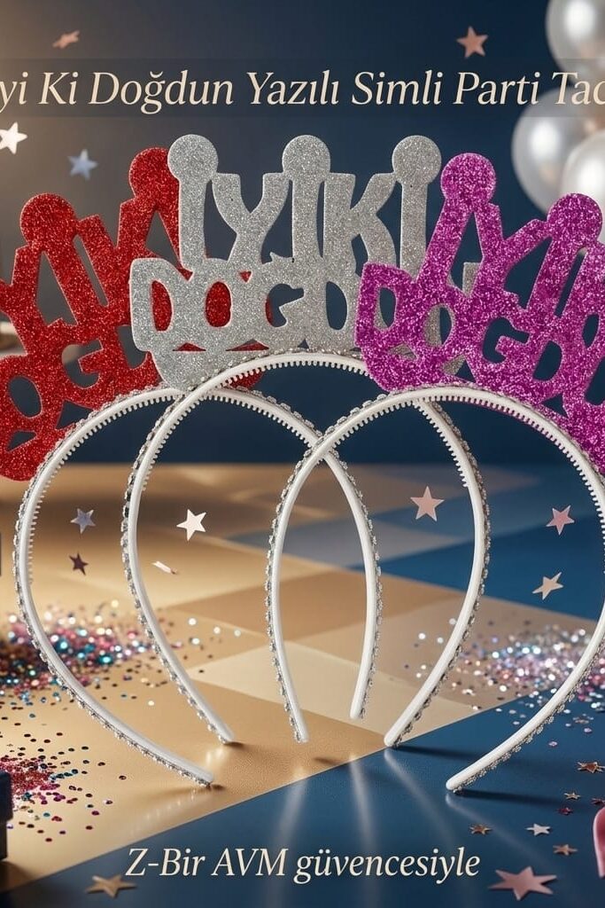 İyi Ki Doğdun Yazılı Simli Parti Tacı