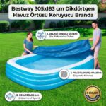 Bestway 305x183 cm Dikdörtgen Havuz Örtüsü Koruyucu Branda