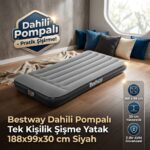 Bestway Dahili Pompalı Tek Kişilik Şişme Yatak 188x99x30 cm Siyah