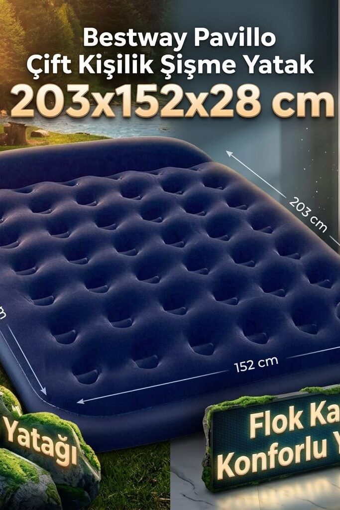 Bestway Pavillo Çift Kişilik Şişme Yatak 203x152x28 cm Kamp Yatağı