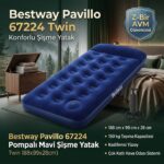 Bestway Pavillo 67224 Twin 188x99x28cm Pompalı Mavi Şişme Yatak