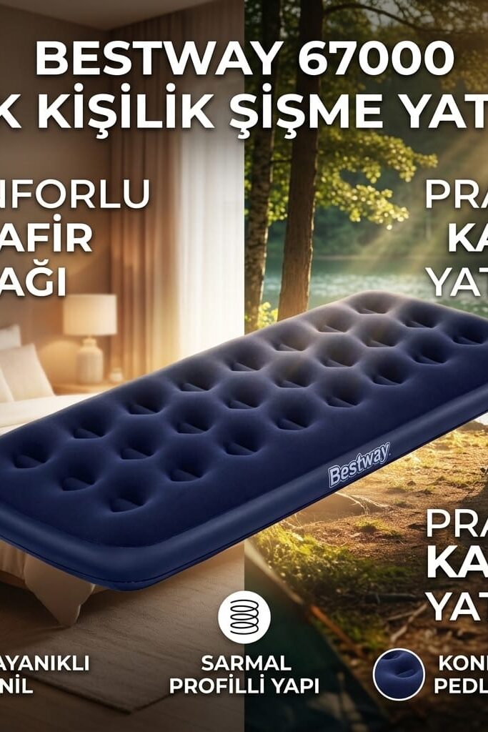 Bestway 67000 Tek Kişilik Şişme Yatak 185x76x22 cm