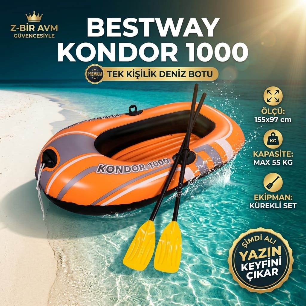 Bestway Kondor 1000 Şişme Bot Seti 155x97 cm