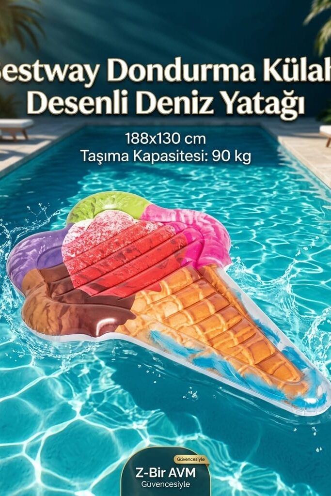 Bestway Dondurma Külahı Desenli Deniz Yatağı 188x130 cm