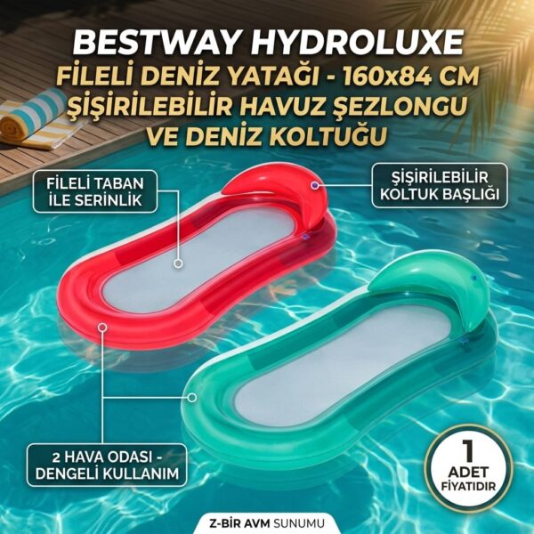 Bestway HydroLuxe 160x84 cm Fileli Şişirilebilir Deniz Yatağı