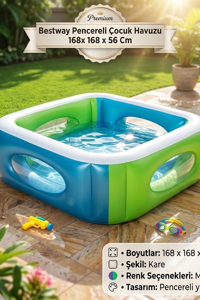 Bestway Pencereli Çocuk Havuzu 168x168x56 cm