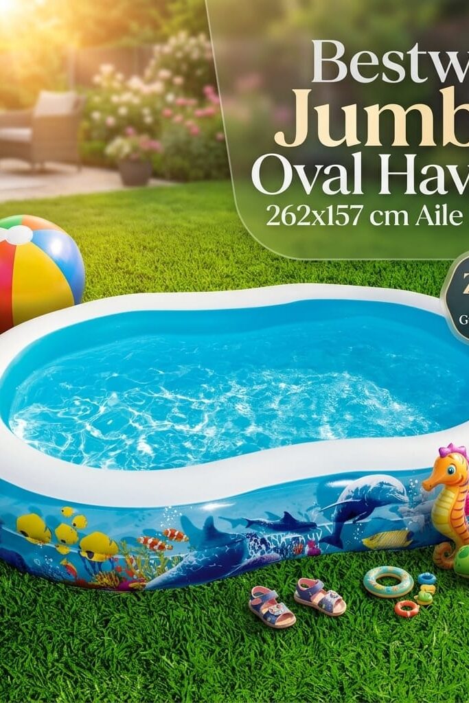 Bestway Jumbo Oval Şişme Havuz 262x157 cm Aile Boyu