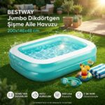 Bestway Jumbo Dikdörtgen Şişme Aile Havuzu 200x146x48 cm
