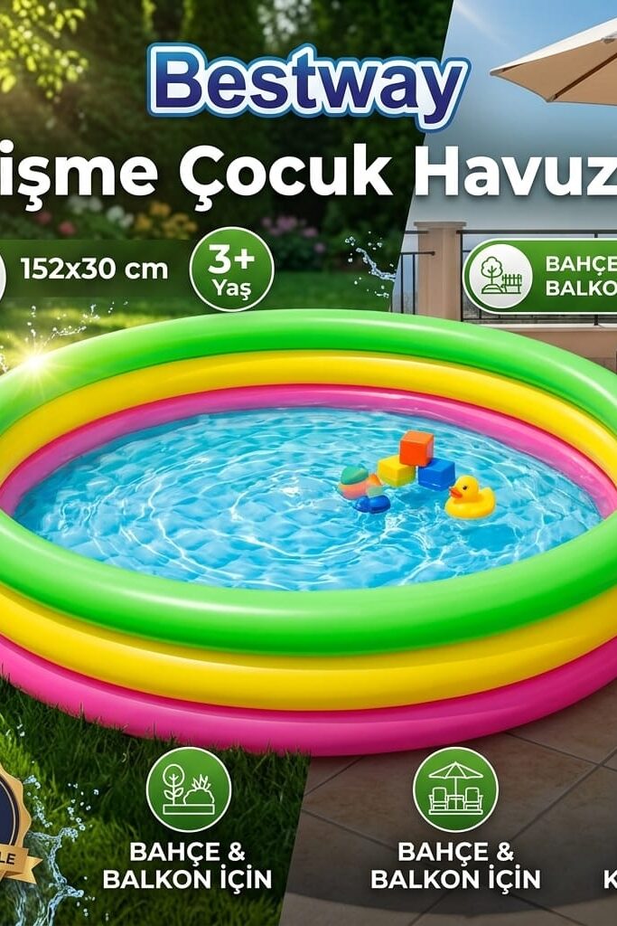 Bestway Şişme Çocuk Havuzu 152x30 cm 3 Bölmeli