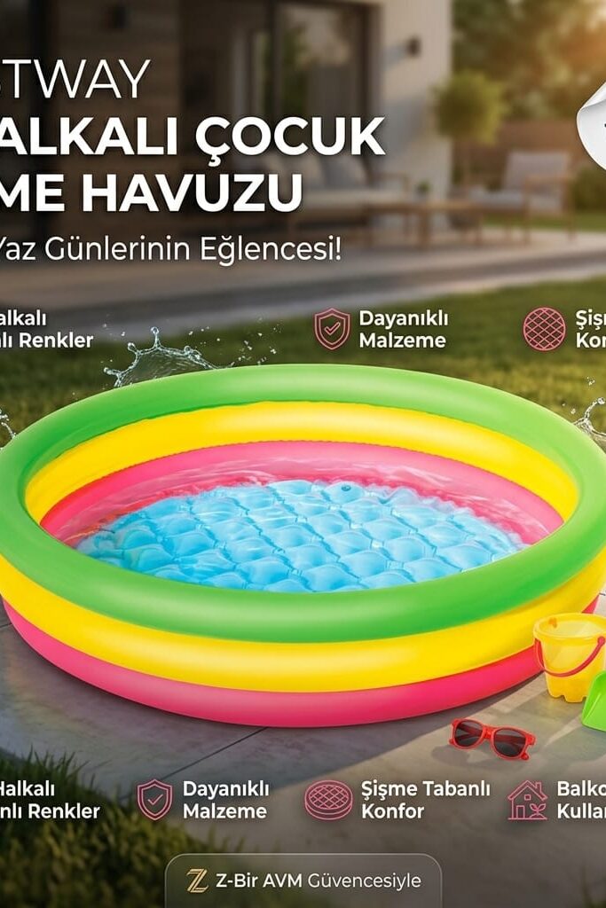 Bestway 3 Halkalı Çocuk Şişme Havuzu 102x25 cm