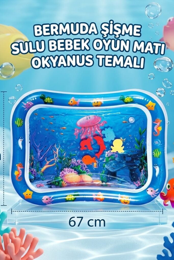 Bermuda Okyanus Temalı Şişme Sulu Bebek Oyun Matı