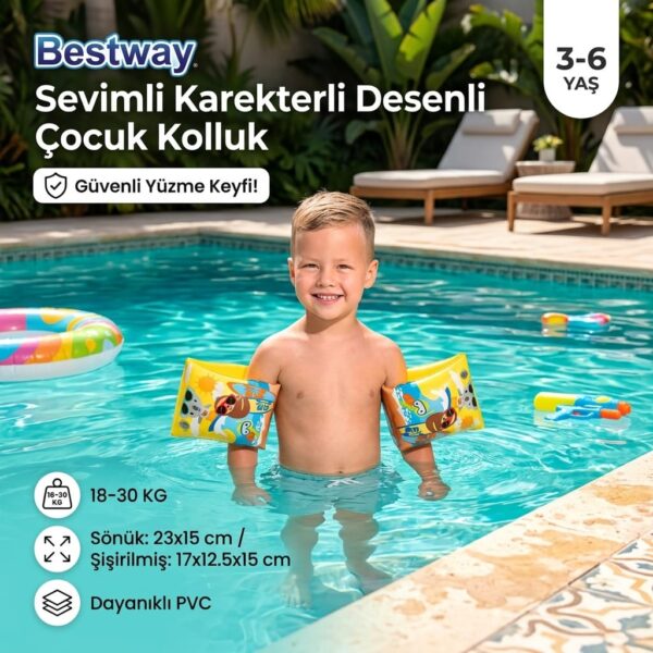 Bestway Sevimli Karakterli Desenli Çocuk Kolluk 23x15cm