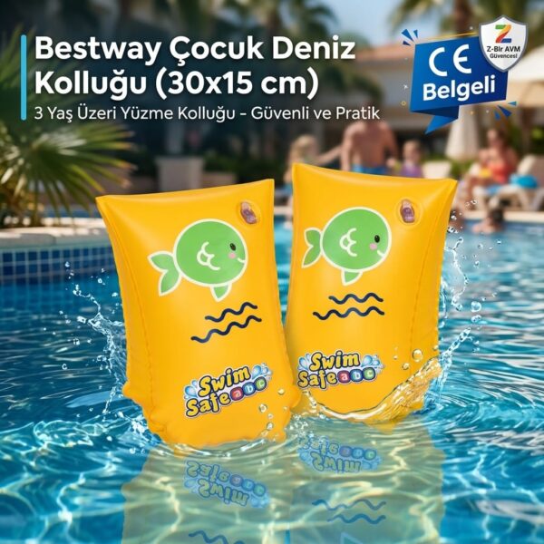 Bestway Çocuk Deniz Kolluğu 30x15 cm Sarı