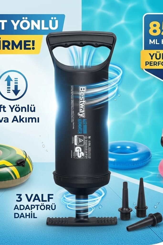 Bestway Air Hammer 30 cm Çift Yönlü Manuel Şişirme Pompası