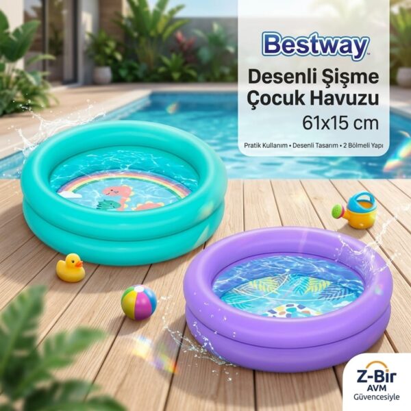 Bestway Desenli Şişme Çocuk Havuzu 61x15 cm
