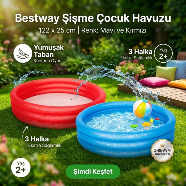 Bestway Şişme Çocuk Havuzu 122 x 25 cm Mavi