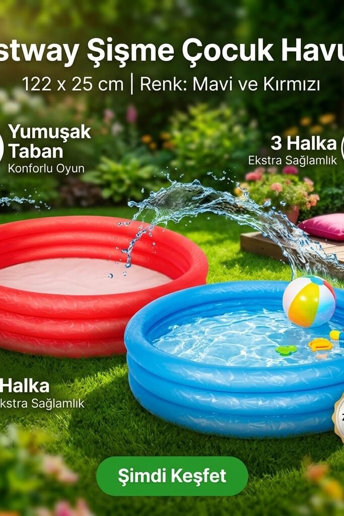 Bestway Şişme Çocuk Havuzu 122 x 25 cm Mavi