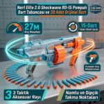 Nerf Elite 2.0 Shockwave RD-15 Pompalı Dart Tabancası