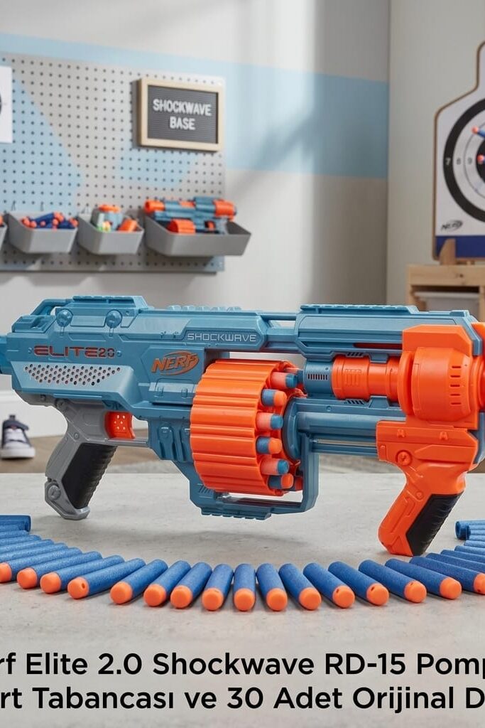 Nerf Elite 2.0 Shockwave RD-15 Pompalı Dart Tabancası