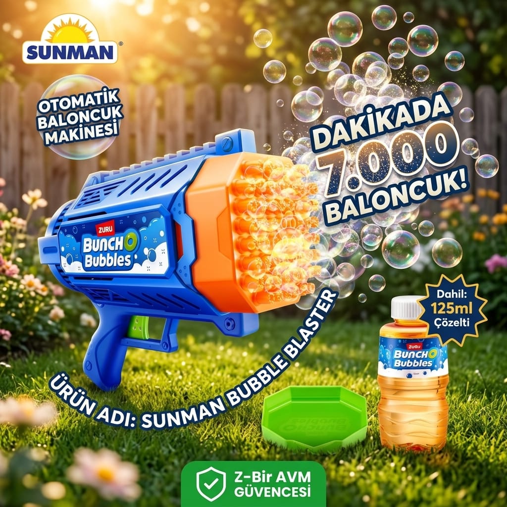 Sunman Bunch O Bubbles Bubble Blaster Otomatik Baloncuk Makinesi 125 ml