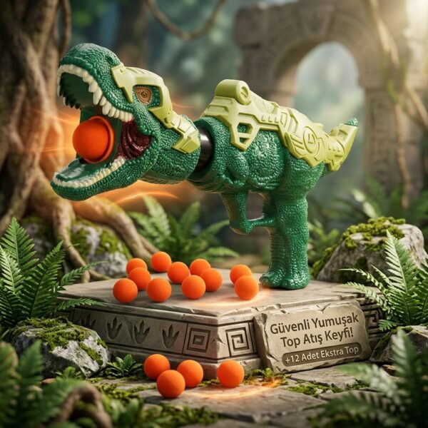 Zapp Toys Dinozor Temalı Sünger Top Atan Oyuncak Silah 12'li