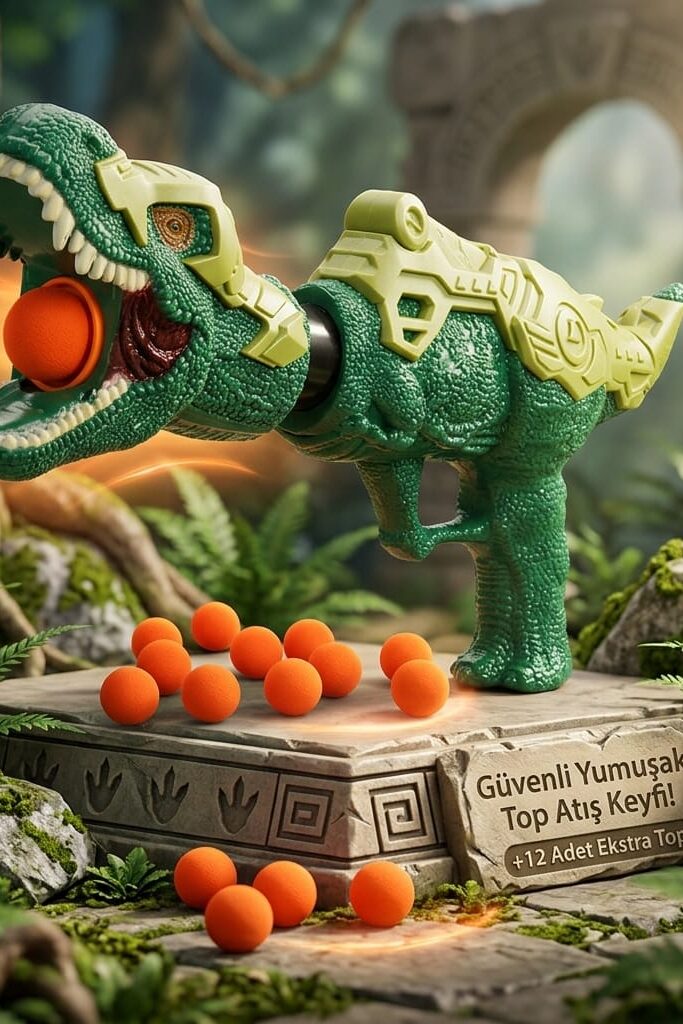 Zapp Toys Dinozor Temalı Sünger Top Atan Oyuncak Silah 12'li