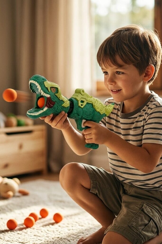 Zapp Toys Dinozor Temalı Sünger Top Atan Oyuncak Silah 12'li