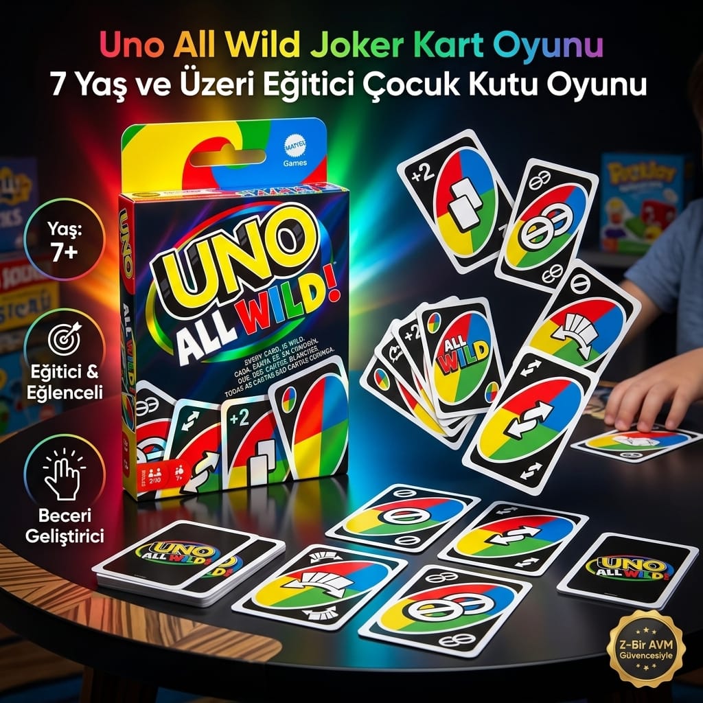 194735070633-image-1 Mattel Games Uno All Wild Joker Kart Oyunu 7 Yaş ve Üzeri