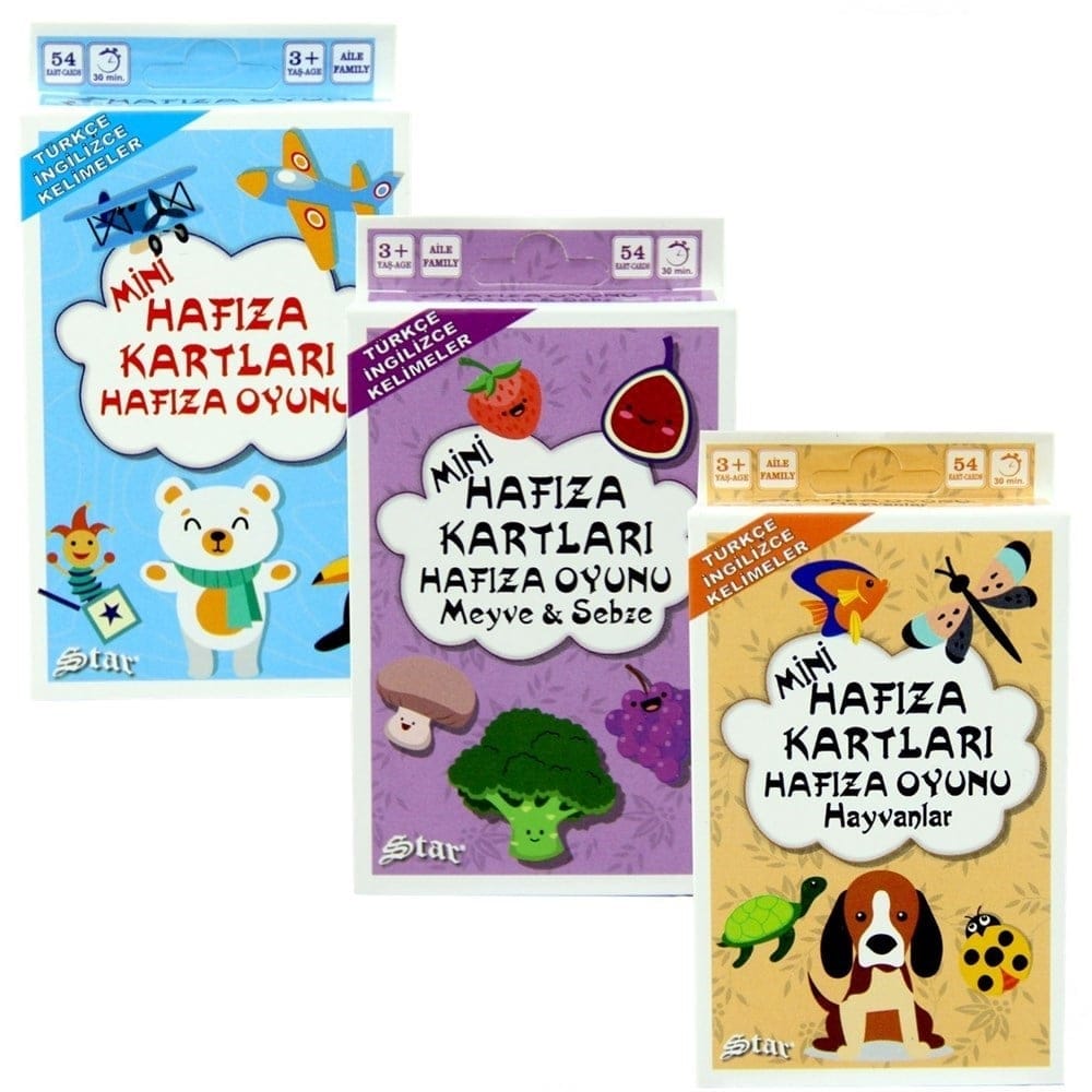 Star Mini Hafıza Oyun Kartları 54 Adet
