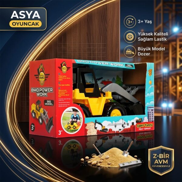 Asya Oyuncak İş Makinesi Büyük Boy Dozer 3 Yaş+