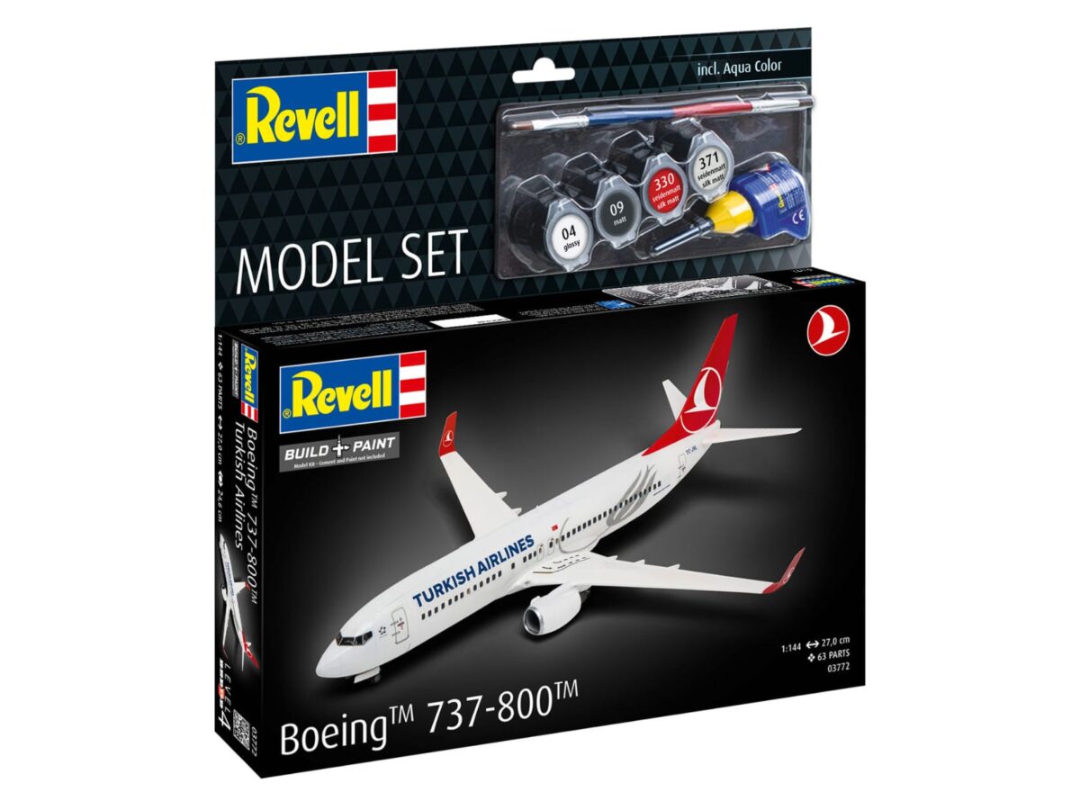 Revell Türk Hava Yolları Boeing 737-800 Model Uçak Seti 1:144 Ölçek
