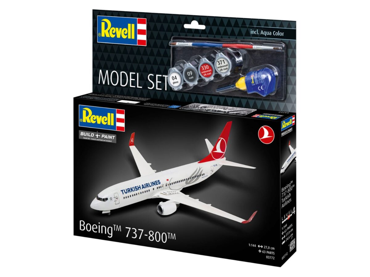 Revell Türk Hava Yolları Boeing 737-800 Model Uçak Seti 1:144 Ölçek