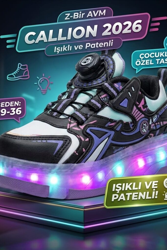 Callion 2026 Işıklı ve Patenli Çocuk Spor Ayakkabı