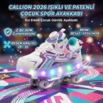 Callion 2026 Işıklı ve Tekerlekli Patenli Çocuk Spor Ayakkabı