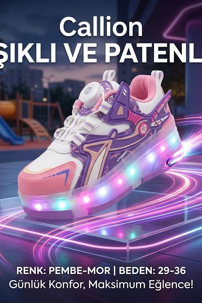 Callion Işıklı Patenli Çocuk Spor Ayakkabı 29-36 Numara