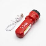 Zmax Energy USB Şarjlı LED El Feneri | Yüksek Güçlü Taşınabilir Aydınlatma | Kırmızı - Görsel 4