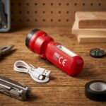 Zmax Energy USB Şarjlı LED El Feneri | Yüksek Güçlü Taşınabilir Aydınlatma | Kırmızı - Görsel 5