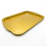 Noveer Gold Kulplu Dekoratif Sunum Tepsisi 32x21 cm - Büyük Servis Tepsisi - Görsel 2