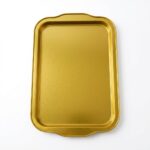 Noveer Gold Kulplu Dekoratif Sunum Tepsisi 32x21 cm - Büyük Servis Tepsisi - Görsel 4