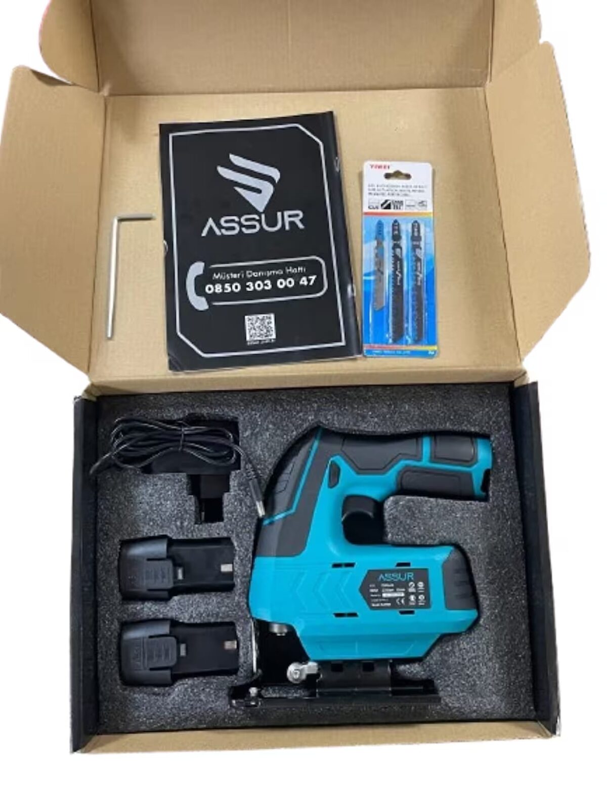 Assur ASR 817 12V 360W Akülü Dekupaj Testere – Çift Bataryalı Set