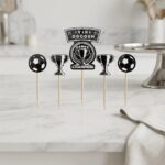 Champion Temalı İyiki Doğdun Cupcake ve Pasta Süsü Siyah Beyaz