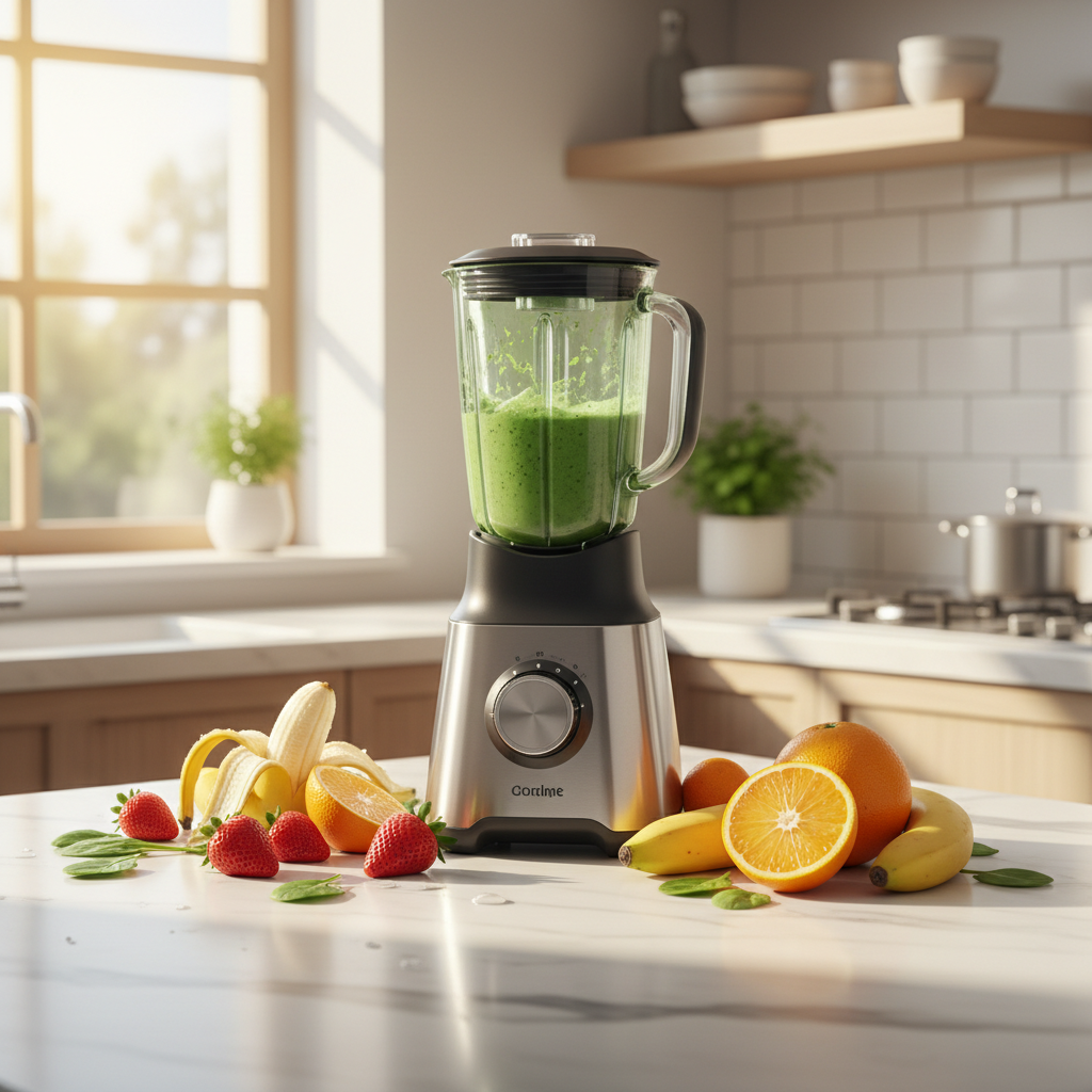 Mutfakta blender ile smoothie yapımı