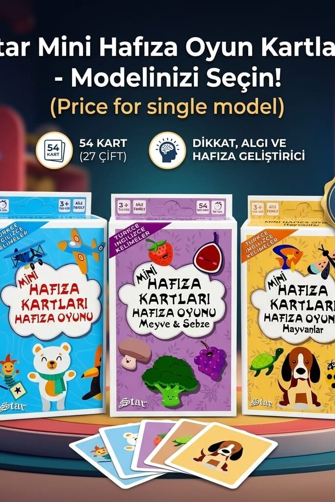 Star Mini Hafıza Oyun Kartları 54 Adet