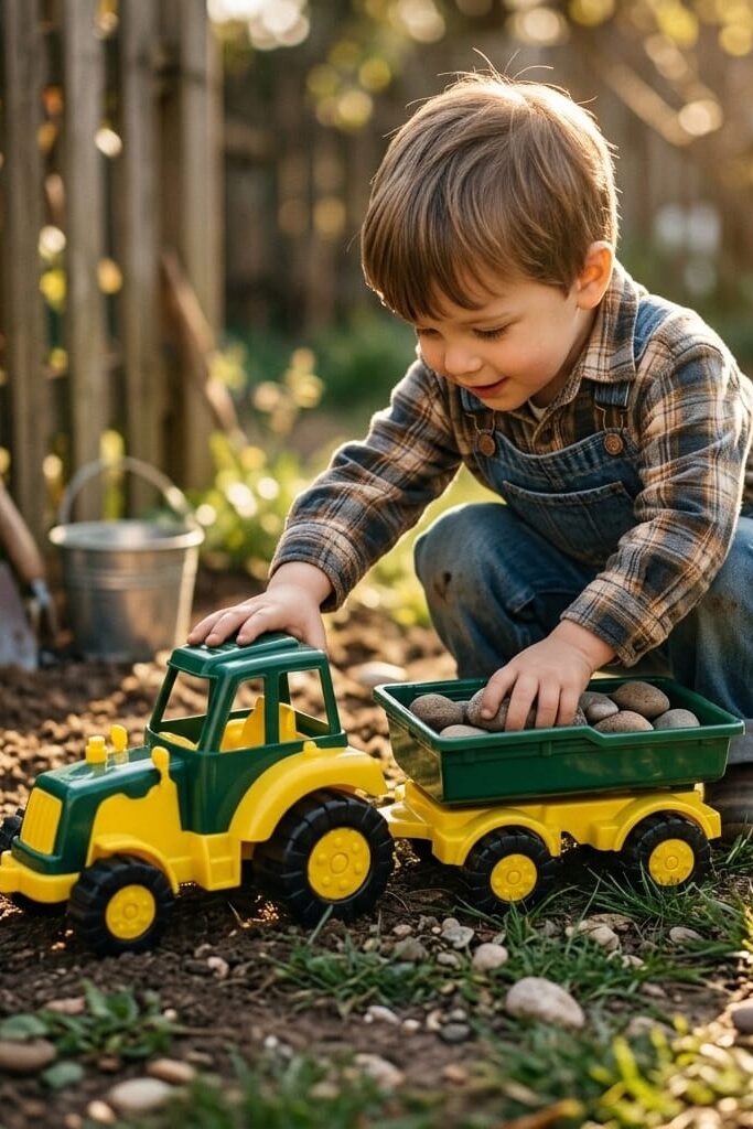 ÇLK Toys Römorklu Traktör Dinozor Figürlü 38 cm